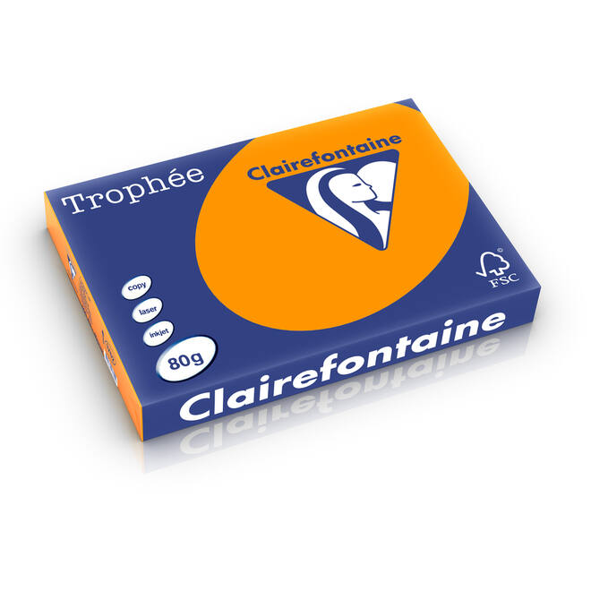 Kopieerpapier A3 oranje FSC houtvrij 500 vel, 80 grs.